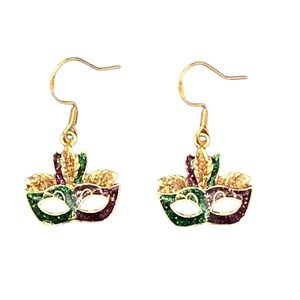 Mardi Gras Theme Mask Earrings